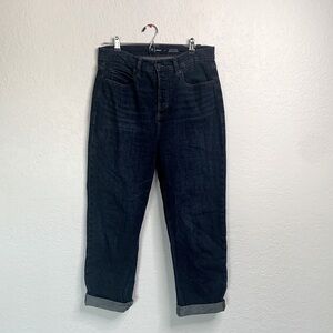 Old navy extra high rise ski-hi straight dark blue jeans